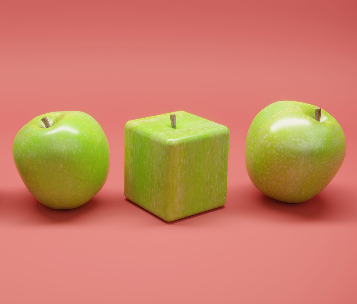 three green apples